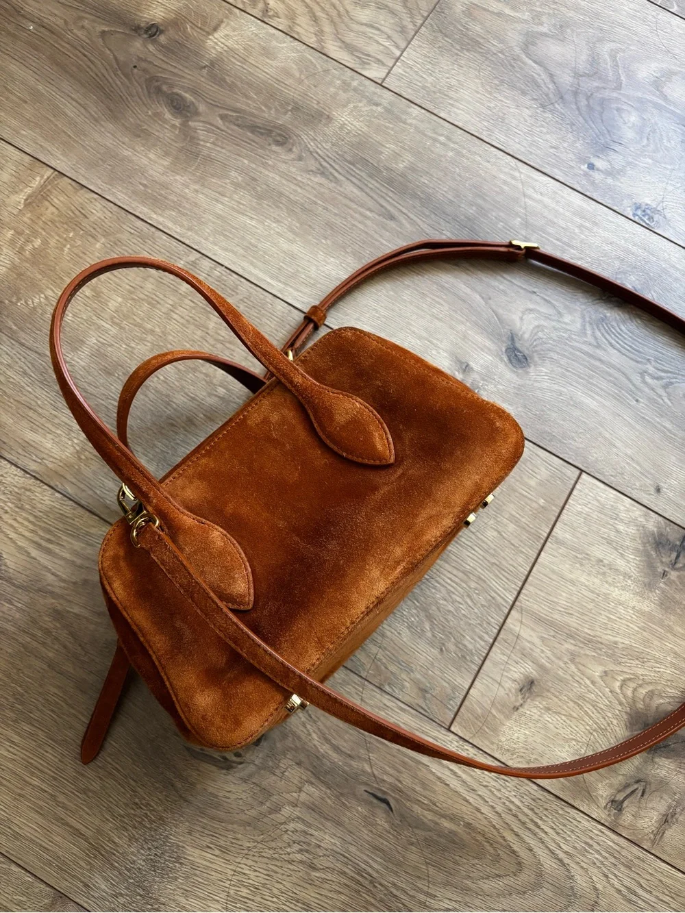KHAITE Maeve Small Suede Crossbody Bag